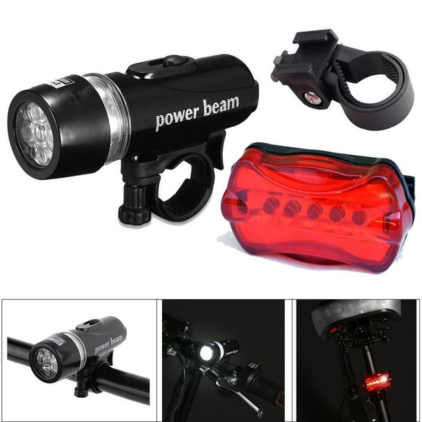 Waterproof 5 LED Lamp Bike Bicycle Front Head Light+Rear Safety Flashlight